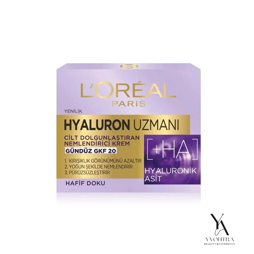 کرم روز آبرسان و ضد چروک لورال حاوی هیالورونیک اسید لورال L’oreal مدل Hyaluron Expert با SPF20 حجم 50 میل