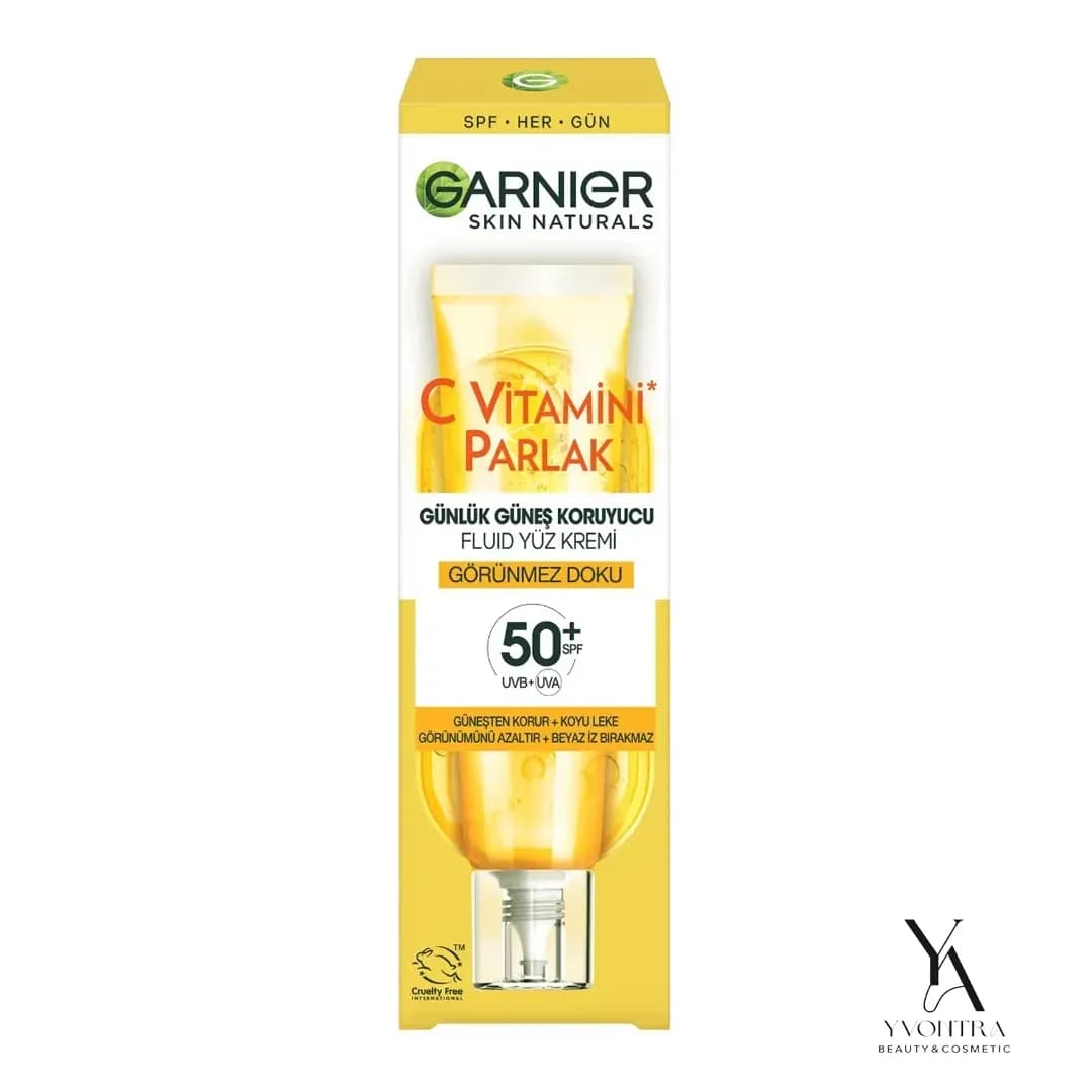 ضد آفتاب فلوئیدی ویتامین سی رنگی روشن کننده و ضد لک گارنیر Garnier با spf50 حجم 40 میل — تصویر ۲