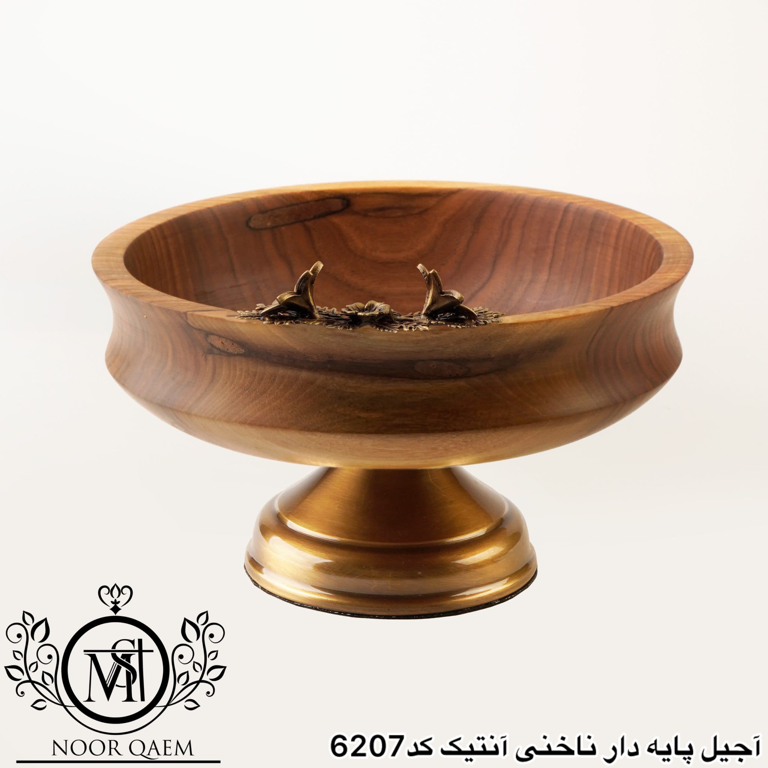 آجیل خوری(ناخنی آنتیک چوبی پایه برنزی) — تصویر ۵