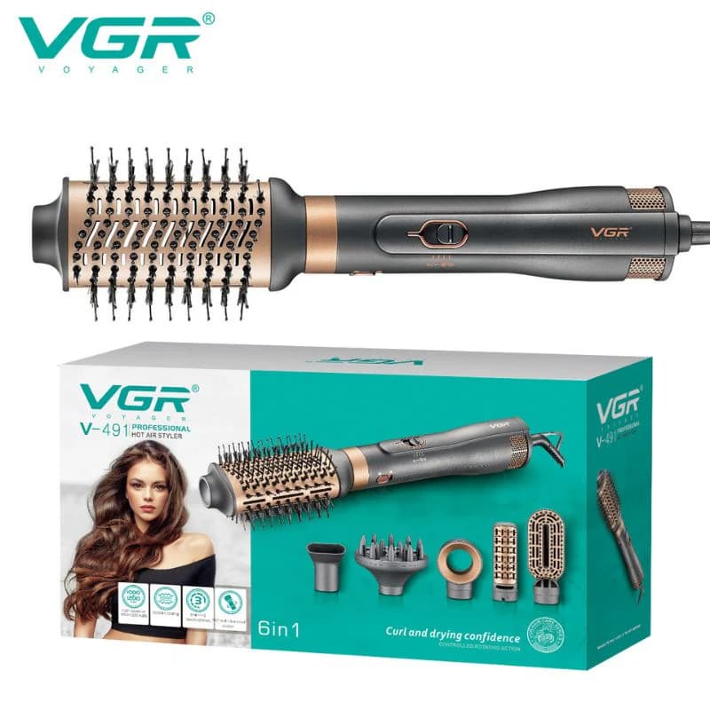 سشوار برس‌دار و مولتی استایلر VGR V-491 | حالت‌دهنده 6 کاره مو