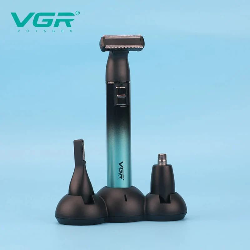ماشین اصلاح وی جی آر VGR V-628 | موزن حرفه‌ای سه‌کاره صورت، بدن و بینی شارژی