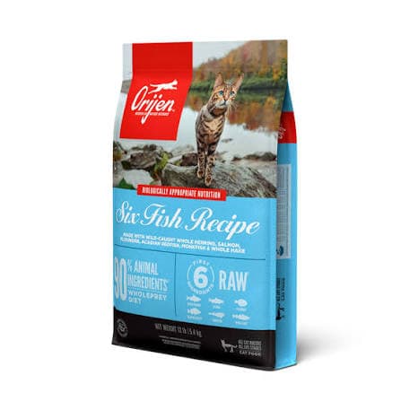 غذای خشک گربه اوریجن سیکس فیش Six Fish ۵.۴ کیلوگرم | Orijen Six Fish Cat Food