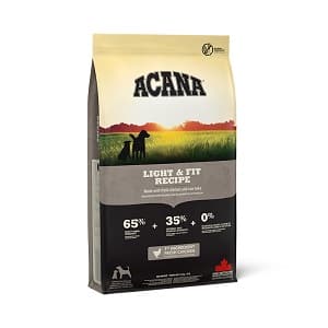 غذا خشک سگ آکانا مدل لایت اند فیت با طعم مرغ و ماهی Acana light and fit وزن 2 کیلوگرم