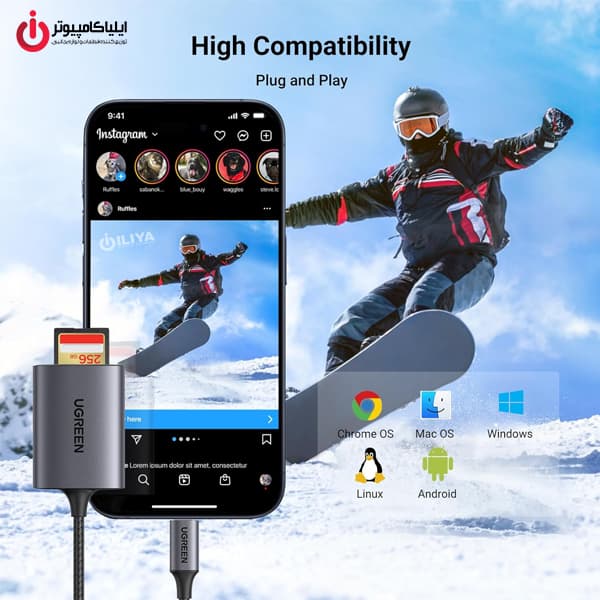 کارت‌ریدر یوگرین مدل UGREEN CM401-80888 — تصویر ۱۲