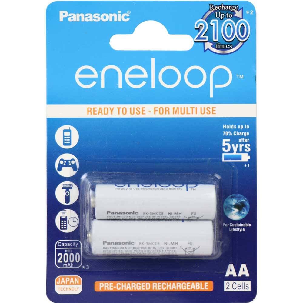 باتری ۲ تایی قلمی شارژی Panasonic Eneloop BK-3MCCE