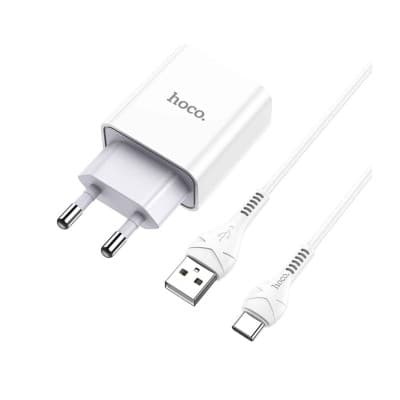 شارژر تک پورت + کابل Type-C هوکو (hoco) مدل C81A