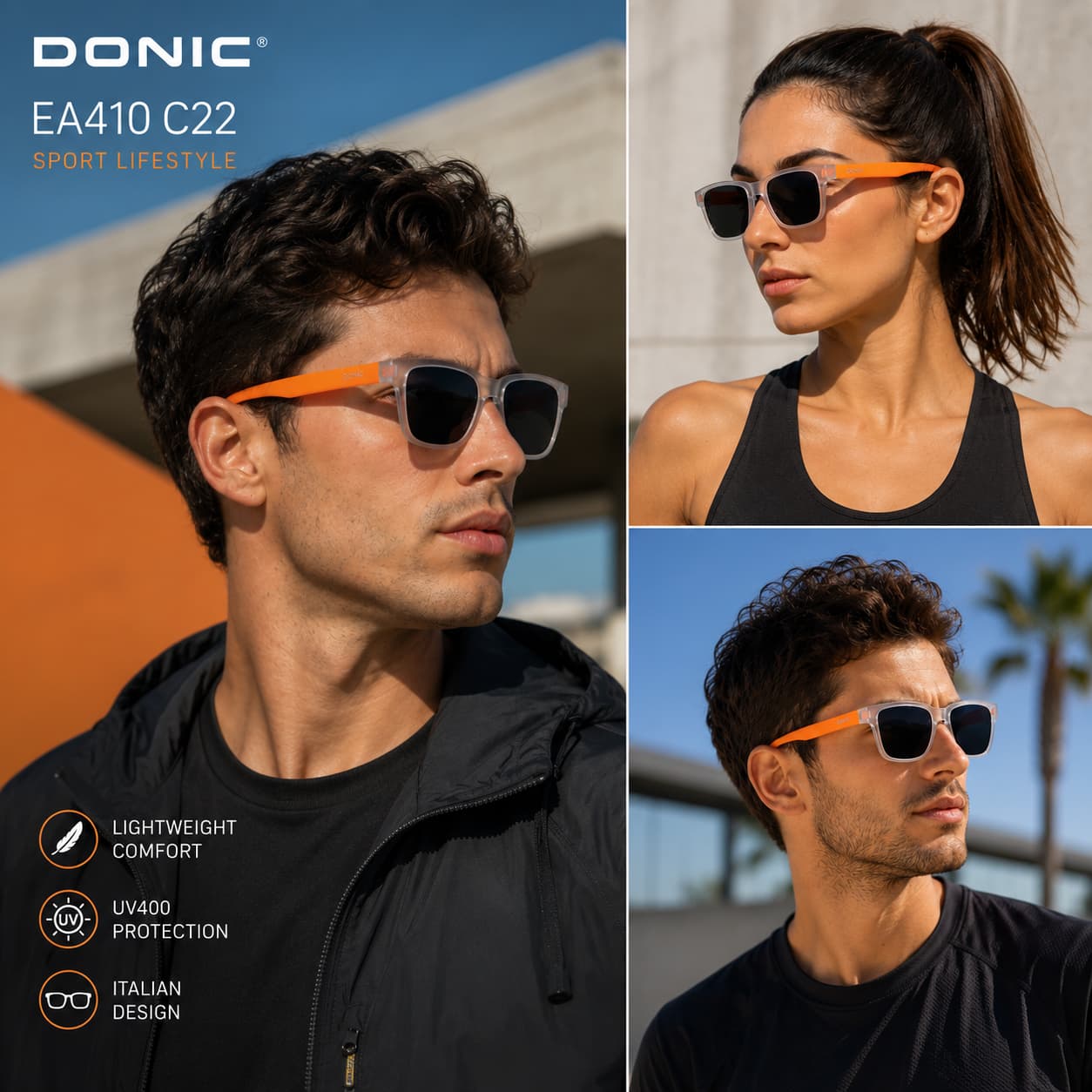 عینک آفتابی دونیک Donic مدل EA410 C22 — تصویر ۳
