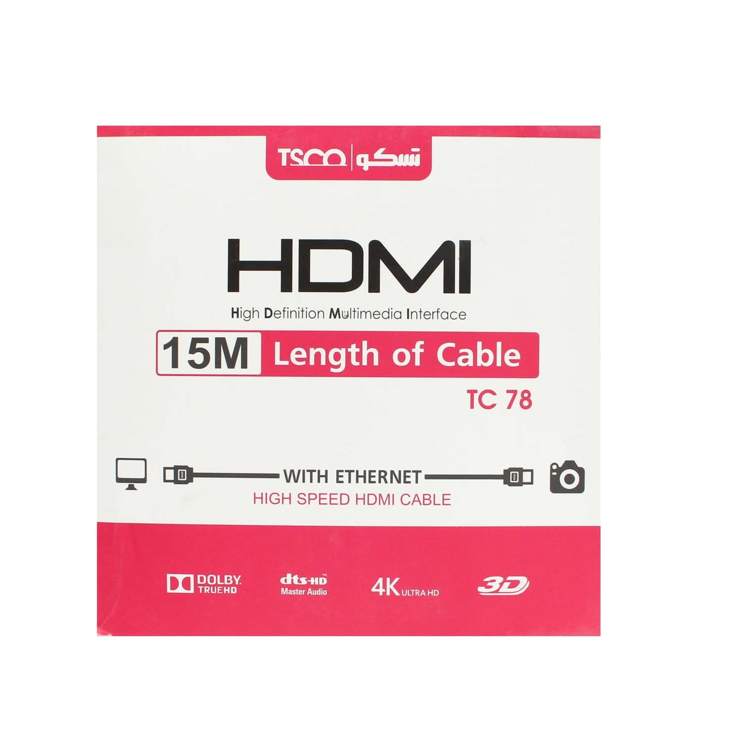 کابل HDMI تسکو مدل TC 78 4kطول 15 متر