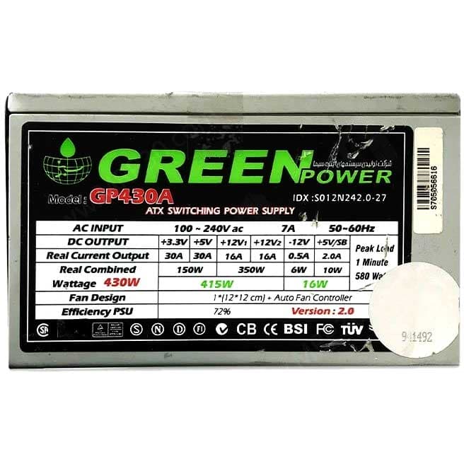 پاور کارکرده 430 وات Green GP430A