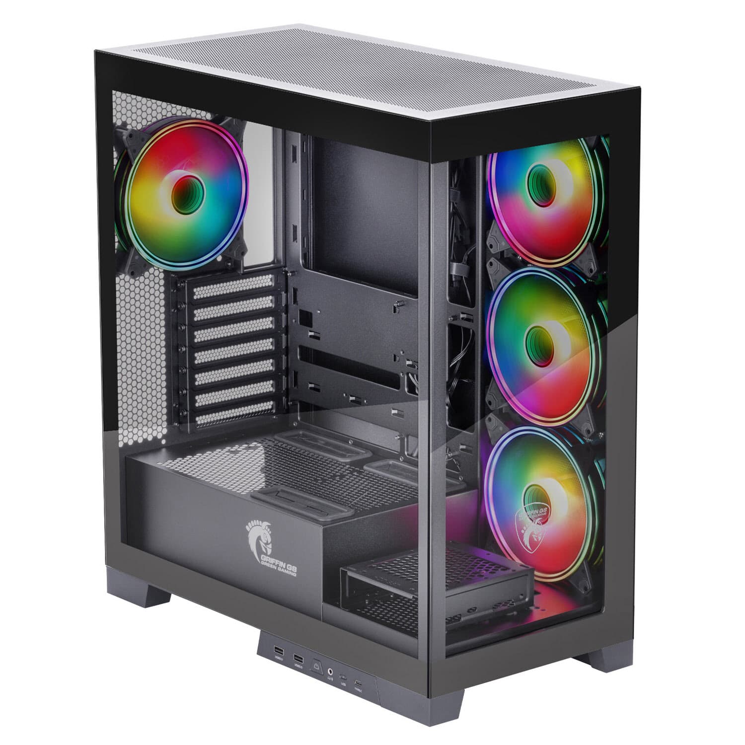 کیس کامپیوتر گیمینگ گرین مدل GRIFFIN G8 MID TOWER