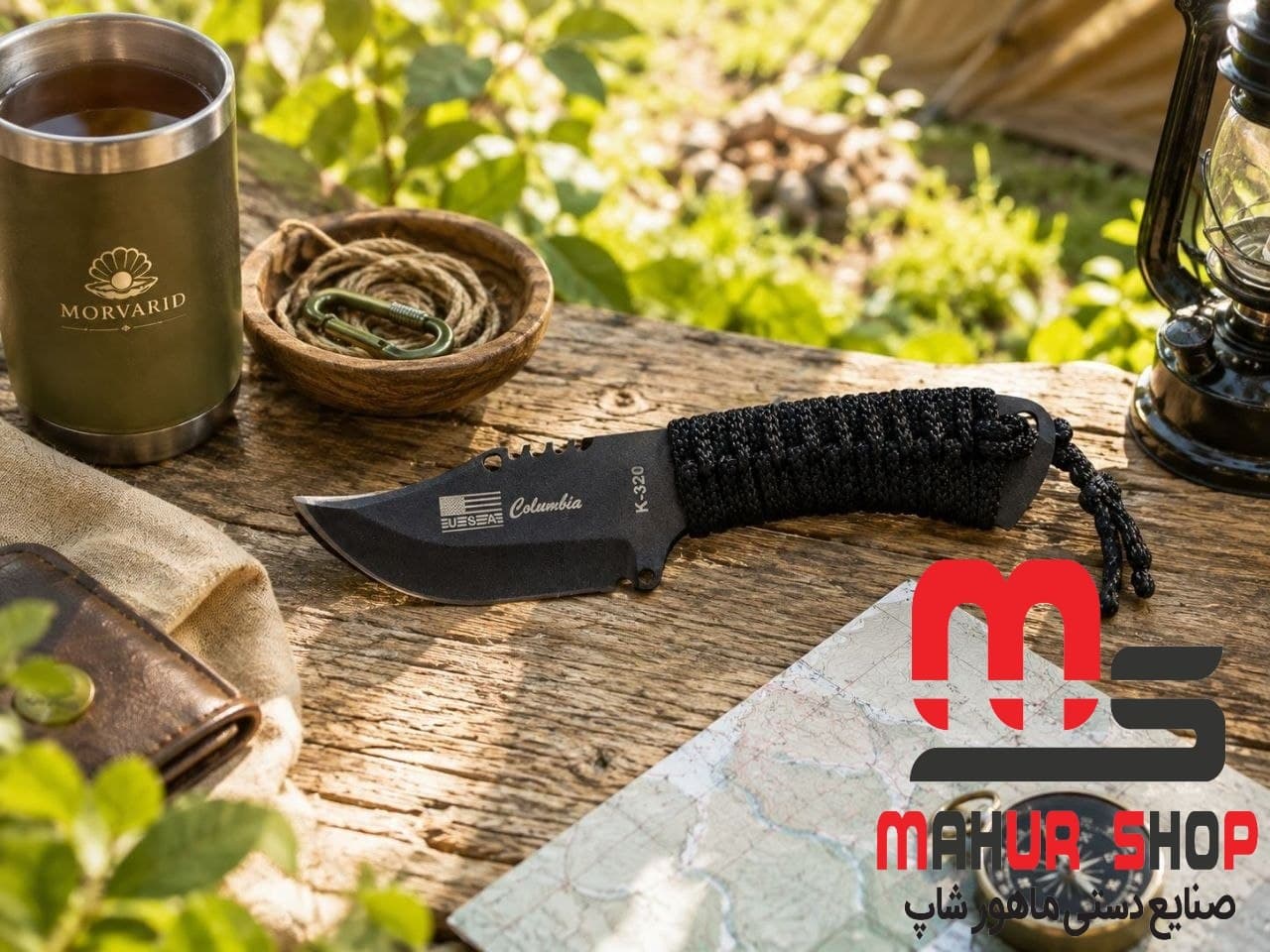 چاقو k320 مینی بند داری با غلاف