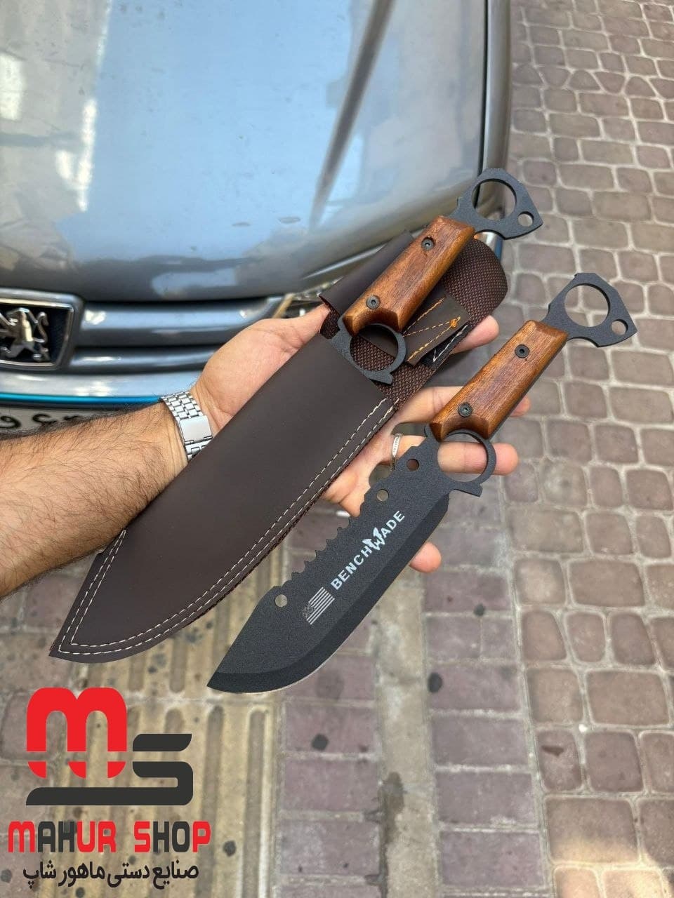 چاقو شکاری بنچ مید با غلاف ساخت زنجان