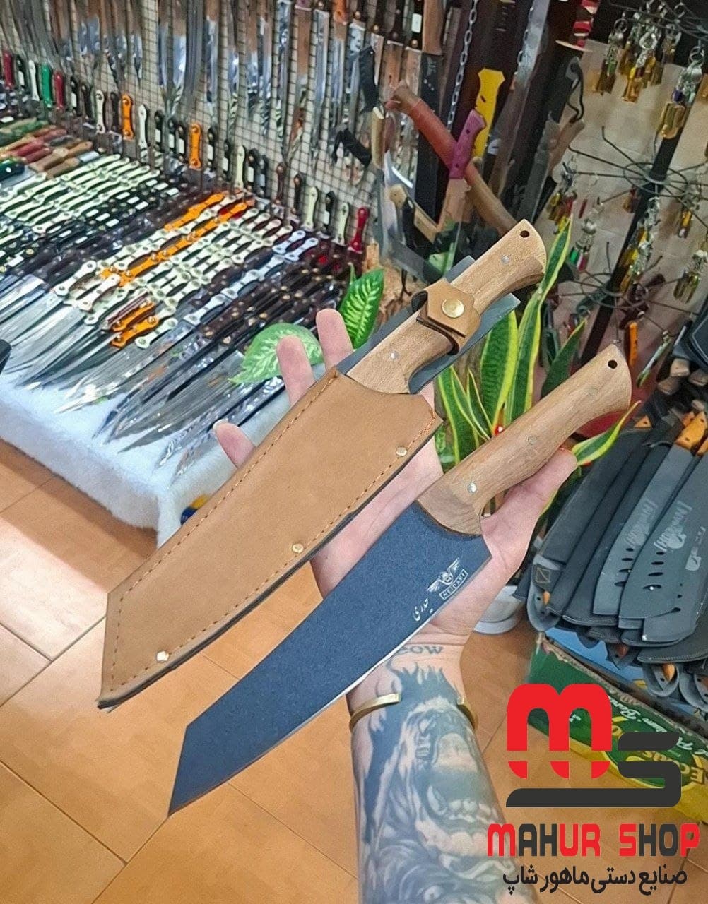 چاقو شف حلقه دار حیدری فولادی با غلاف