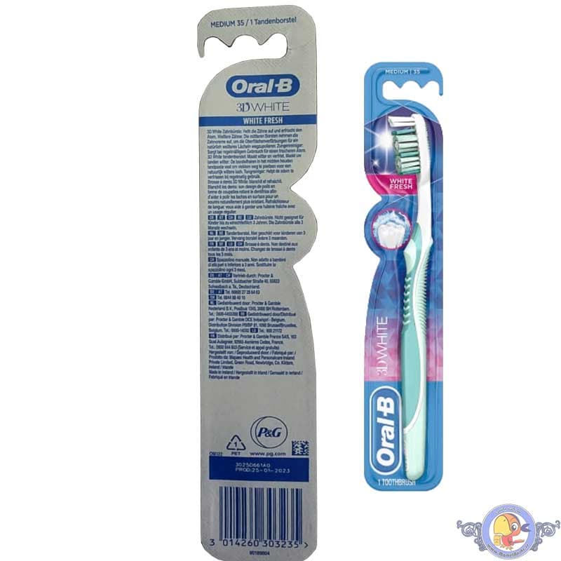 مسواک اورال-بی 3D White مدل White Fresh برس مدیوم – ساخت ایرلند — تصویر ۱۱