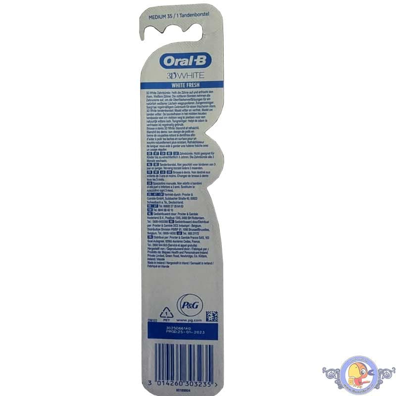 مسواک اورال-بی 3D White مدل White Fresh برس مدیوم – ساخت ایرلند — تصویر ۵