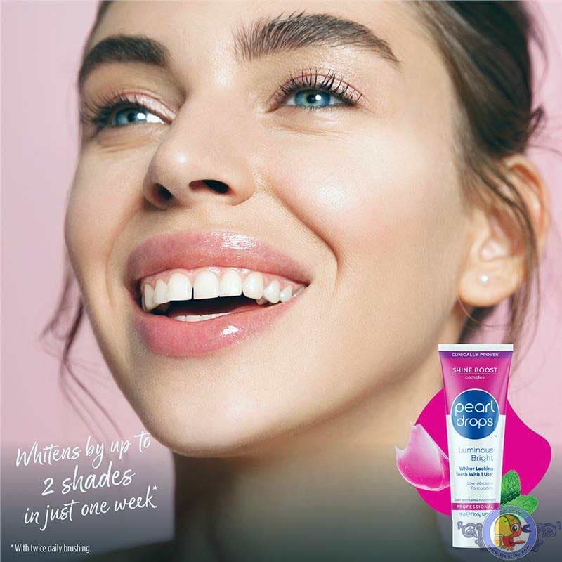 خمیردندان روزانه سفیدکننده پیرل دراپس Pearl Drops Luminous Bright حجم 75ml اصل انگلستان — تصویر ۷