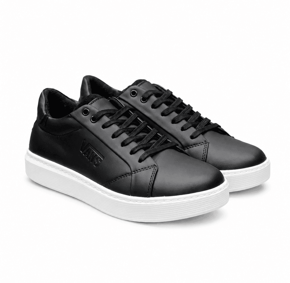 ونس مشکی سفید چرم مصنوعی