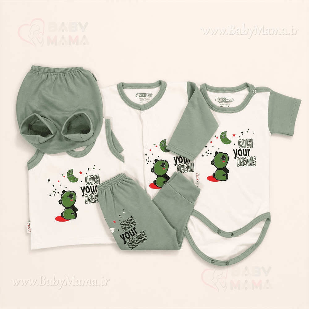 ست ۵ تیکه نوزادی چاپی ماه و ستاره