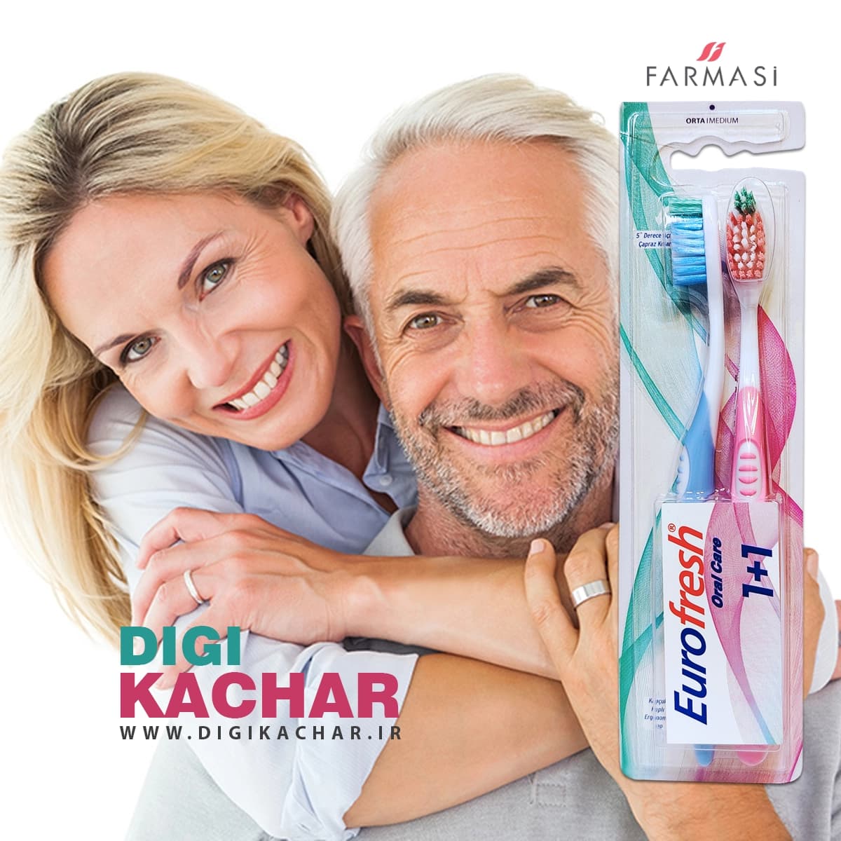 پک مسواک دو عددی فارماسی صورتی – آبی مدل Eurofresh – اوریجینال — تصویر ۵