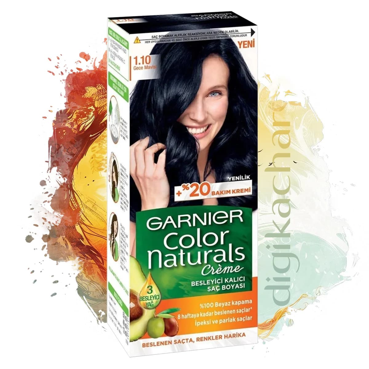 کیت رنگ مو گارنیر شماره Garnier color Naturals 1.10 پایه مشکی