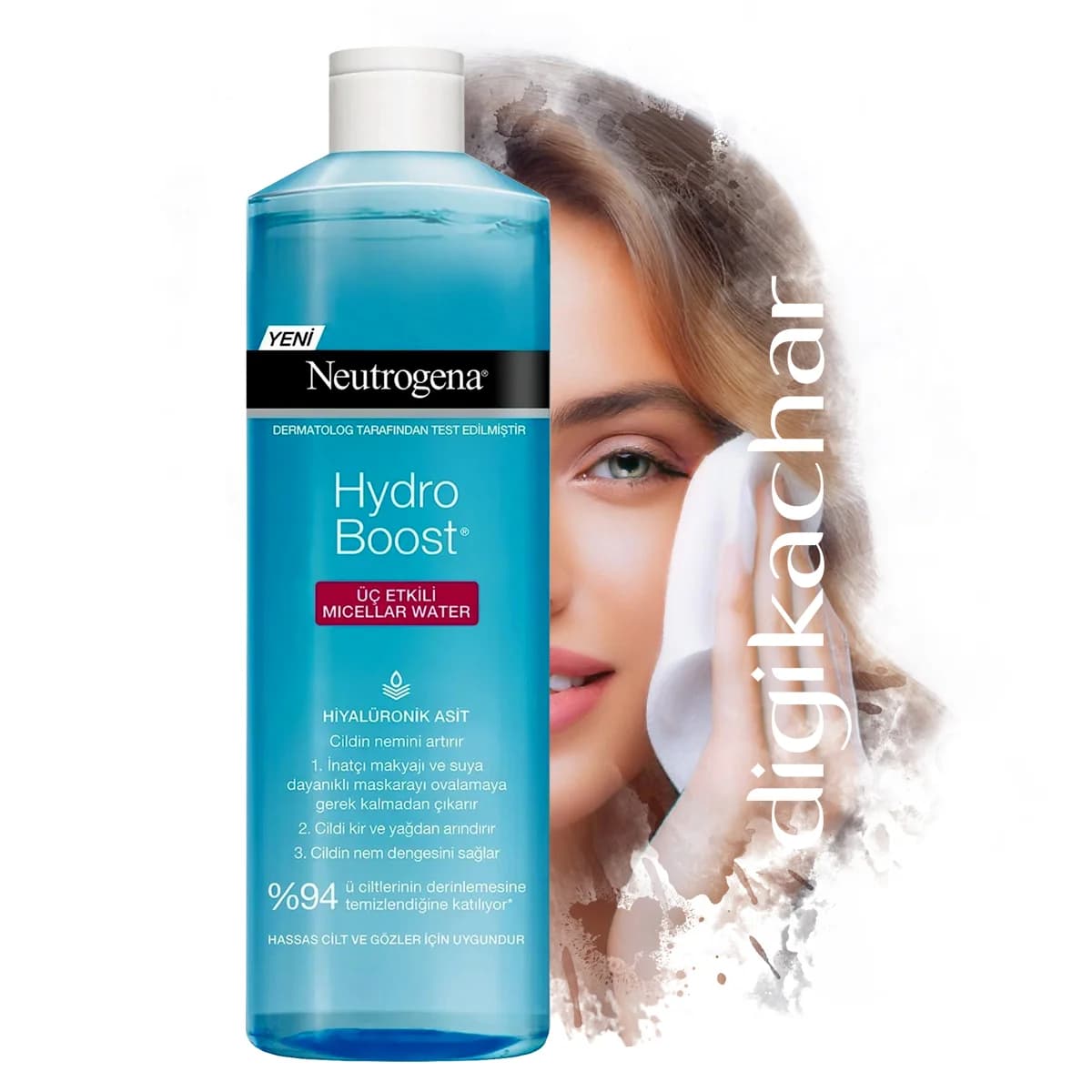 میسلار واتر 3 فاز نوتروژینا مدل Neutrogena Hydro Boost Triple Micellar Water سری تمیز کننده های هیدروبوست حاوی هیالورونیک اسید برای پاک سازی عمیق ، پوست حساس 400 میل