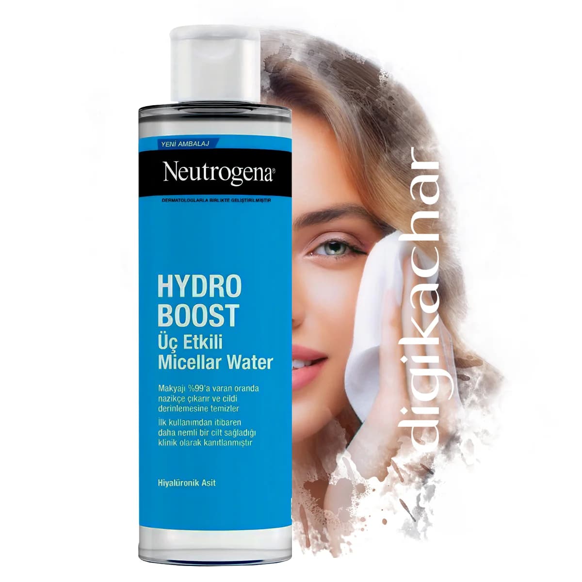 میسلار واتر نوتروژینا مدل Neutrogena Hydro Boost Micellar Water سری تمیز کننده های هیدروبوست حاوی هیالورونیک اسید مناسب پوست و چشم های حساس 400 میل