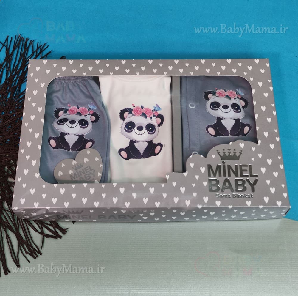 ست 5 تیکه چاپی minel baby طوسی — تصویر ۱۱
