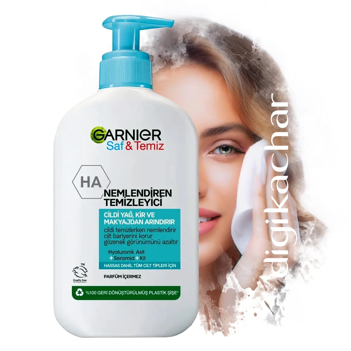 شوینده کرمی صورت گارنیر مدل Saf & temiz nemlendiren temizleyici صاف و تمیز حاوی هیالونیک اسید ،مرطوب کننده ، ضد لک ، جوان ساز حجم 250 میل — تصویر ۱۰