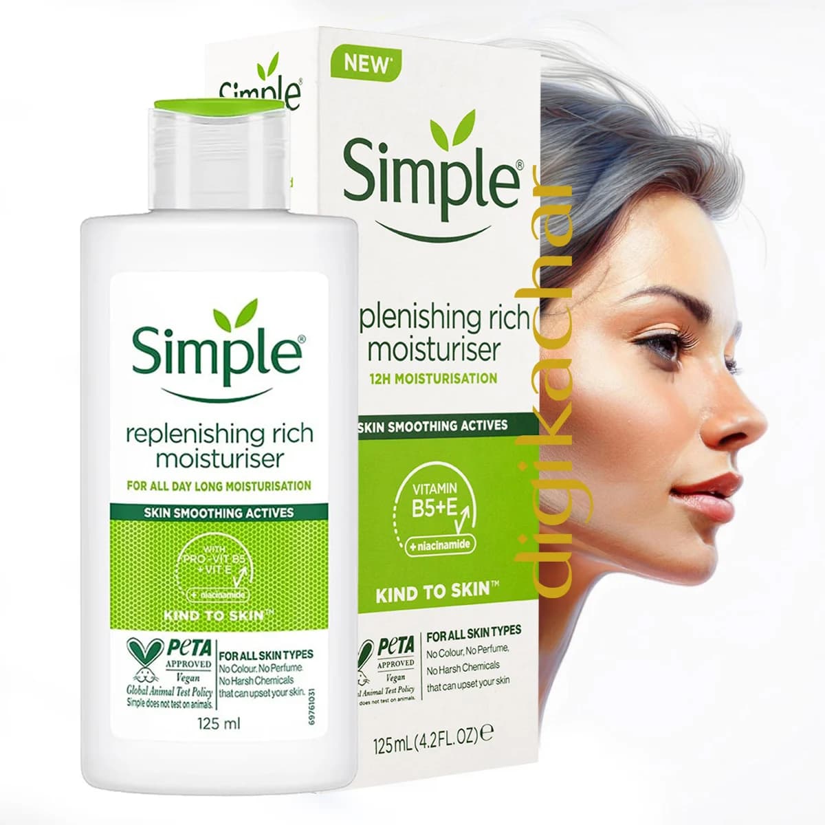 کرم مرطوب کننده و آبرسان سیمپل مدل ریچ Simple replenishing rich Monsturiser حجم125میل — تصویر ۲