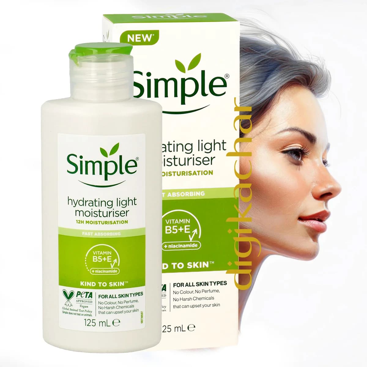 کرم آبرسان و مرطوب کننده سیمپل مدل لایت Simple Hydrating light Moisturiser حجم 125 میل