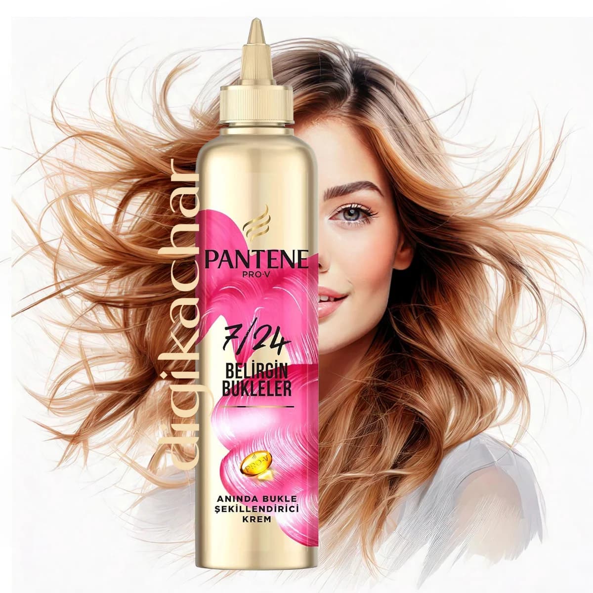 کرم مو حالت دهنده و تقویت کننده پنتن مدل pantene pro v 7/24 Belirgin Bukleler طلایی مخصوص موهای فردار 300 میل