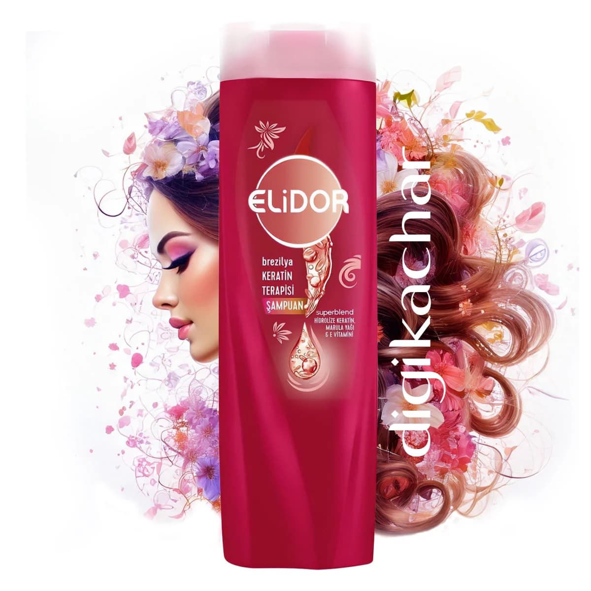 شامپو الیدور مدل Elidor brezilya keratin terapisi کراتینه مو ، حاوی روغن مارولا مناسب موهای رنگ شده ،تقویت کننده و ترمیم کننده انواع مو 400 میل