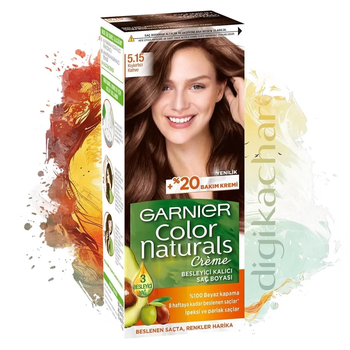 کیت رنگ مو گارنیر شماره Garnier color Naturals 5.15 قهوه ای شکلاتی روشن
