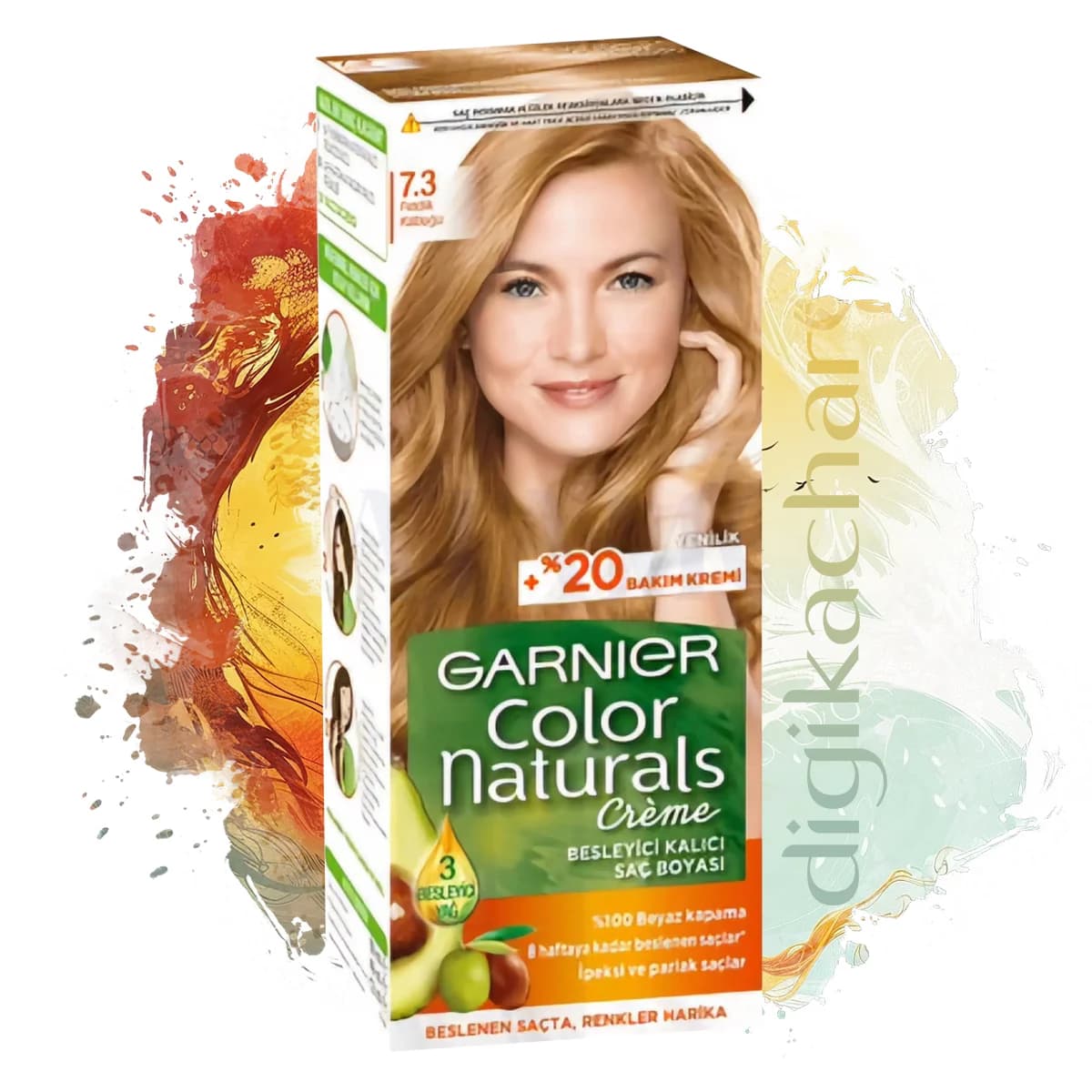کیت رنگ مو گارنیر شماره Garnier color Naturals 7.3 پایه رنگ فندقی