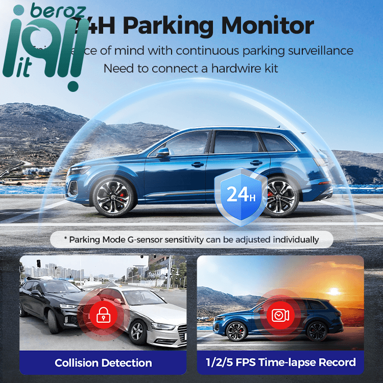 دوربین ثبت وقایع خودرو AZDOME M360 دارای سیستم تشخیص نقطه کور و ADAS — تصویر ۱۲