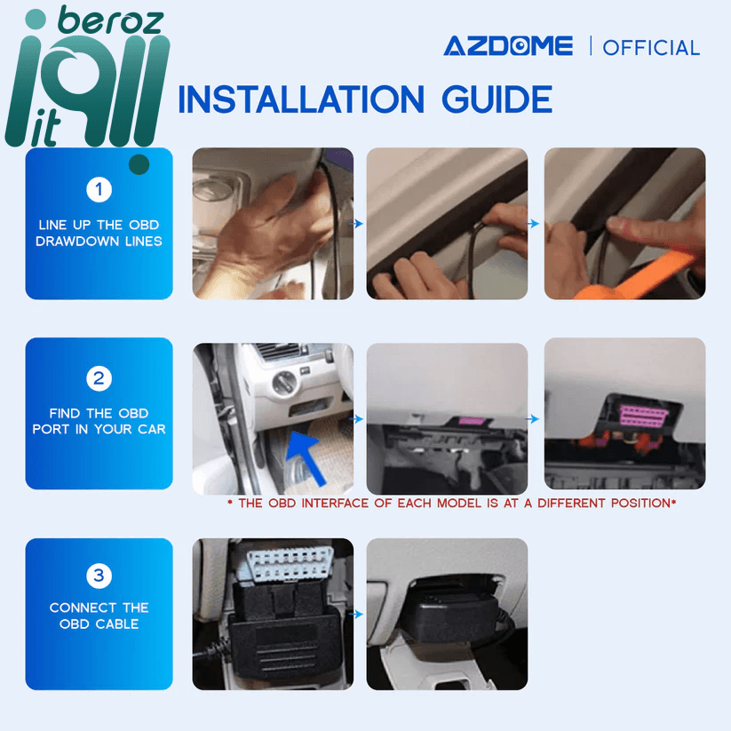 هاردوایرکیت دوربین ثبت وقایع AZDOME مدل OBD Type-C — تصویر ۱۱
