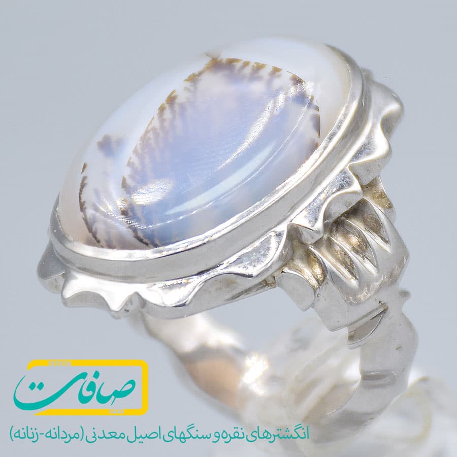 انگشتر عقیق شجری مردانه «کد 2885»