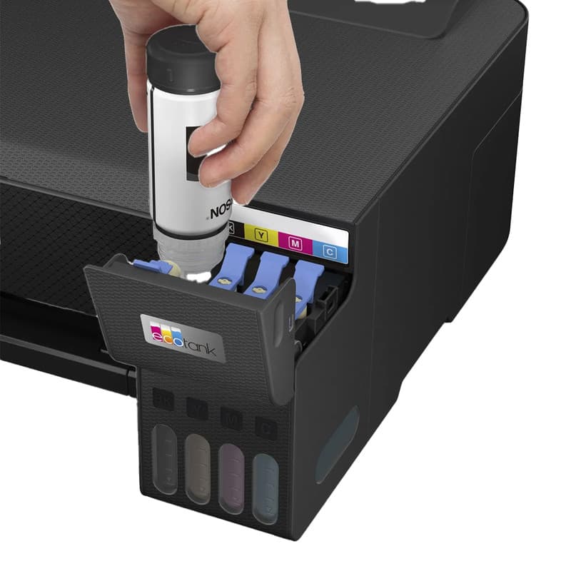 پرینتر جوهرافشان تک‌کاره اپسون مدل EcoTank L1250 با اتصال Wi-Fi و USB، سازگار با اپلیکیشن اختصاصی موبایل و پشتیبانی از کاغذ A4 تا A6 — تصویر ۶