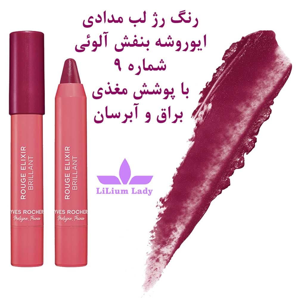 رژلب مدادی ایوروشه رنگ بنفش آلوئی — تصویر ۵