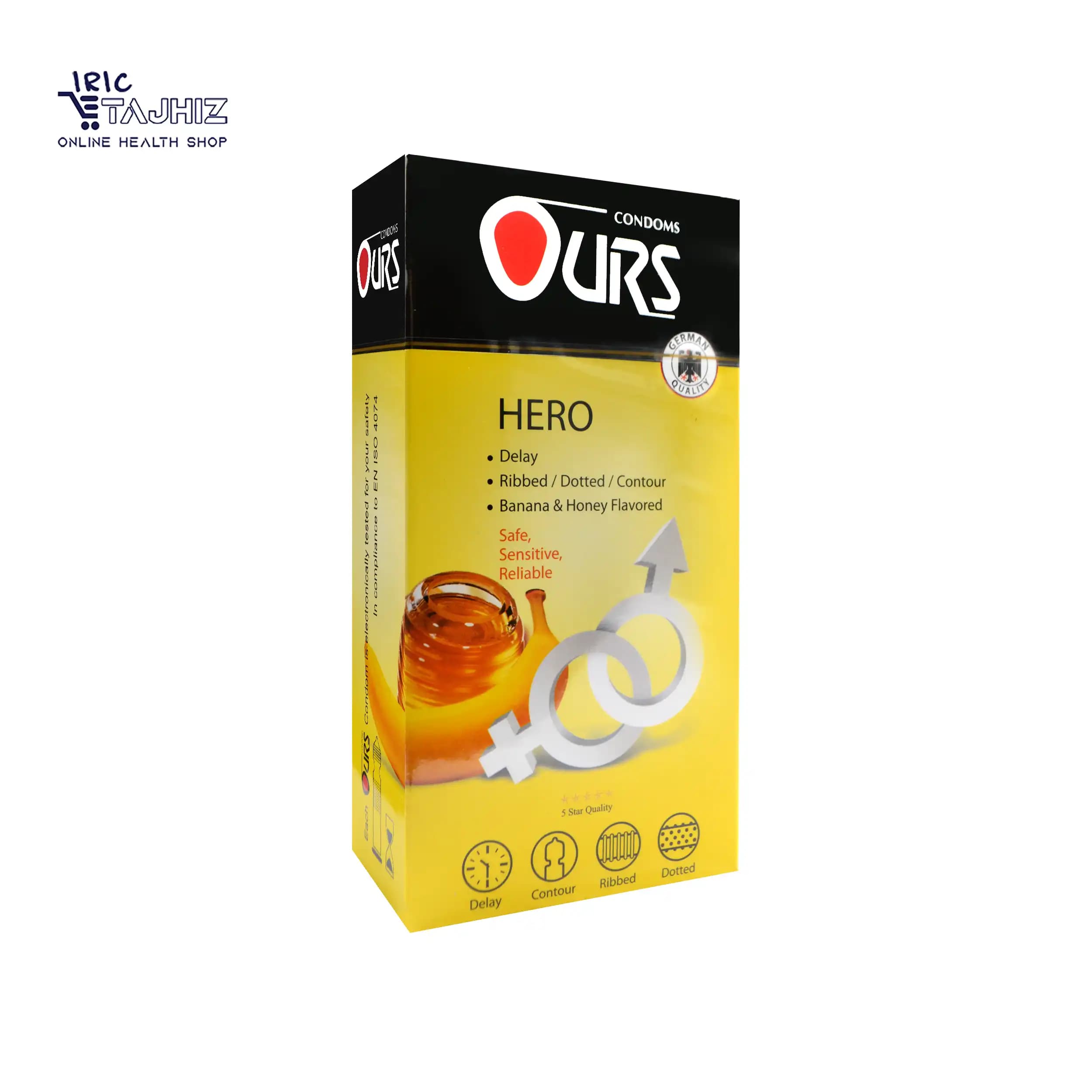 کاندوم تاخیری و خاردار اورز مدل Hero بسته 12 عددی — تصویر ۲