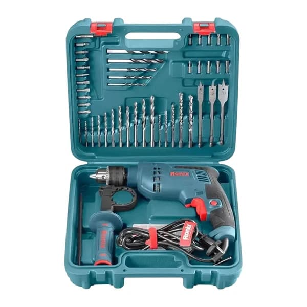 دریل چکشی 750 وات رونیکس مدل RS-0006 مجموعه 52 عددی