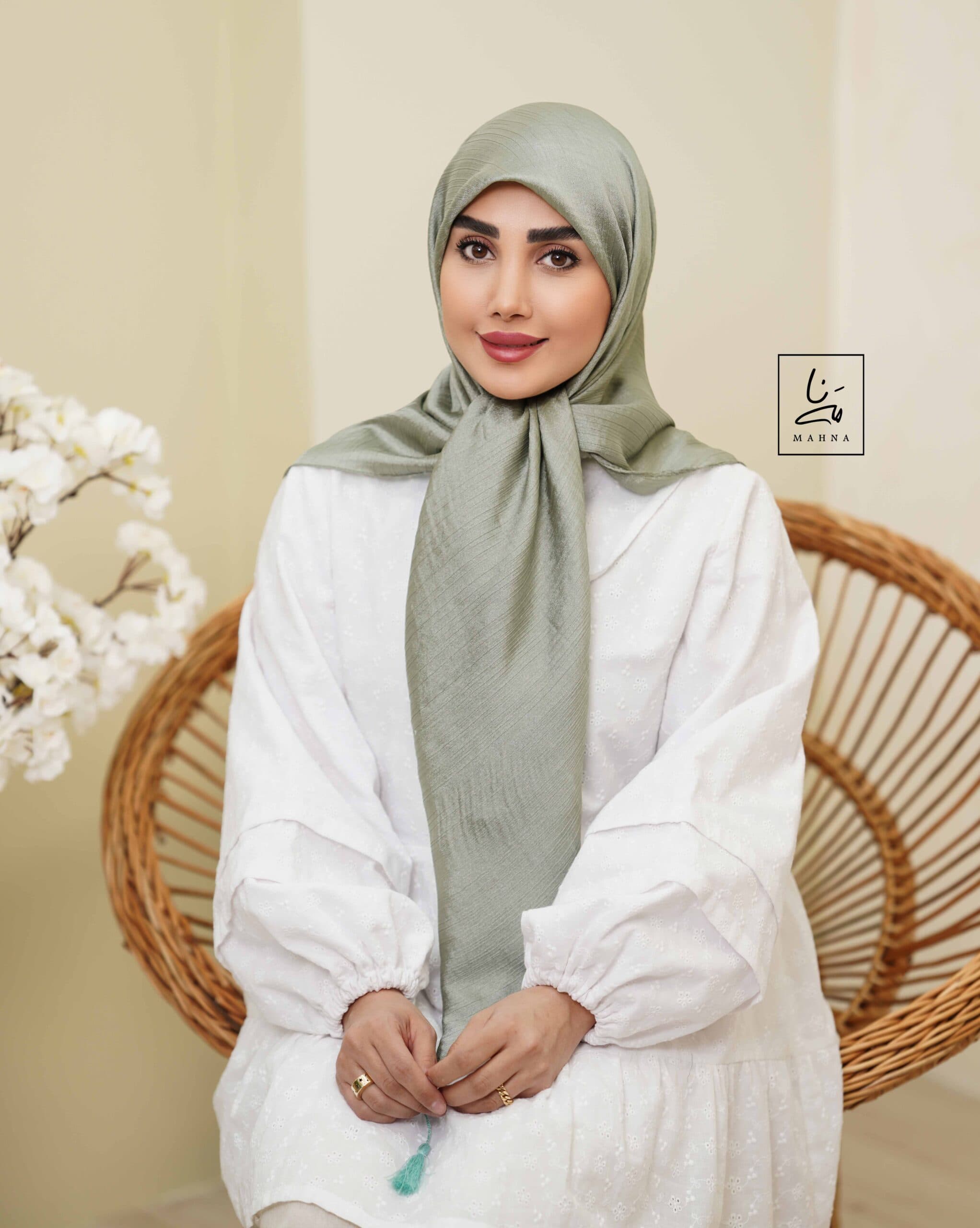 روسری تسلا سبز سدری