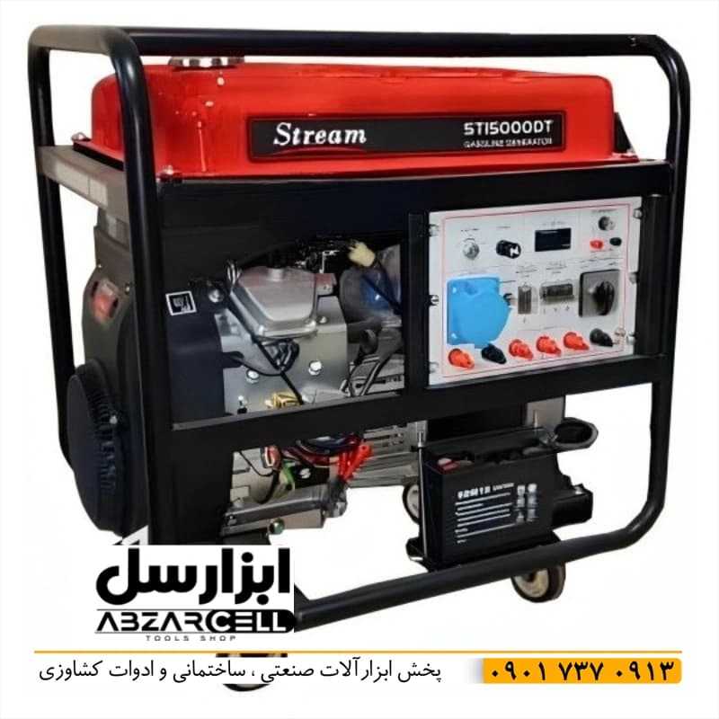 موتور برق تک فاز و سه فاز 12 کیلووات استارتی دو سیلندر استریم STI5000DT