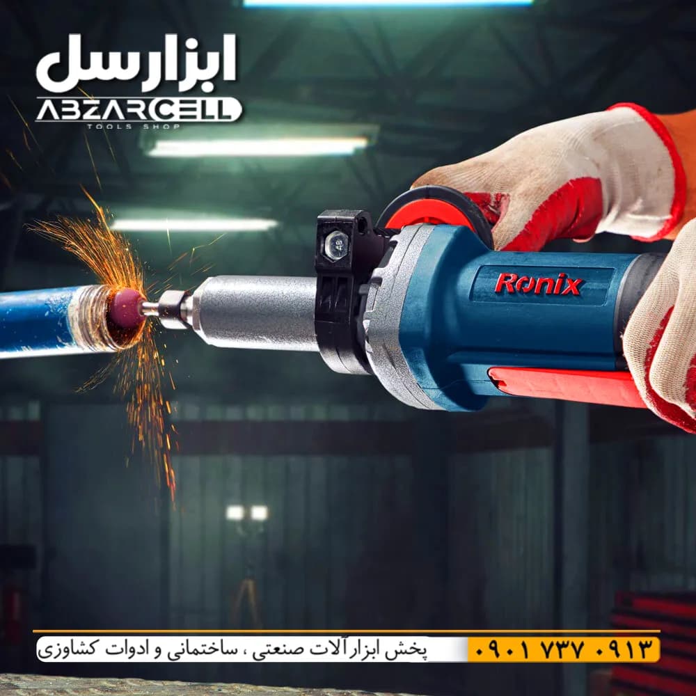 فرز مینیاتوری رونیکس 3303| اصل| ضمانت 12 ماه| گلو بلند| 840 وات| کولت 6 میلی متر| کاملا صنعتی — تصویر ۲