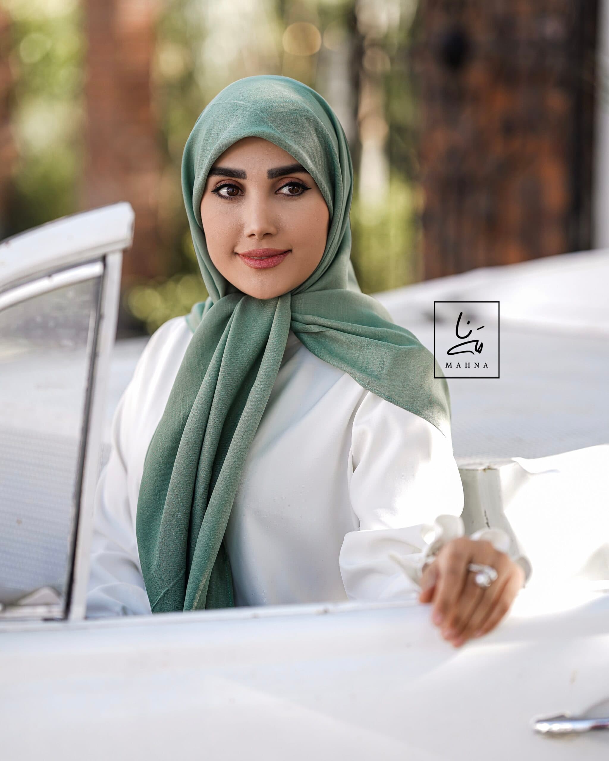 روسری وال اسلپ سبز خزه ای