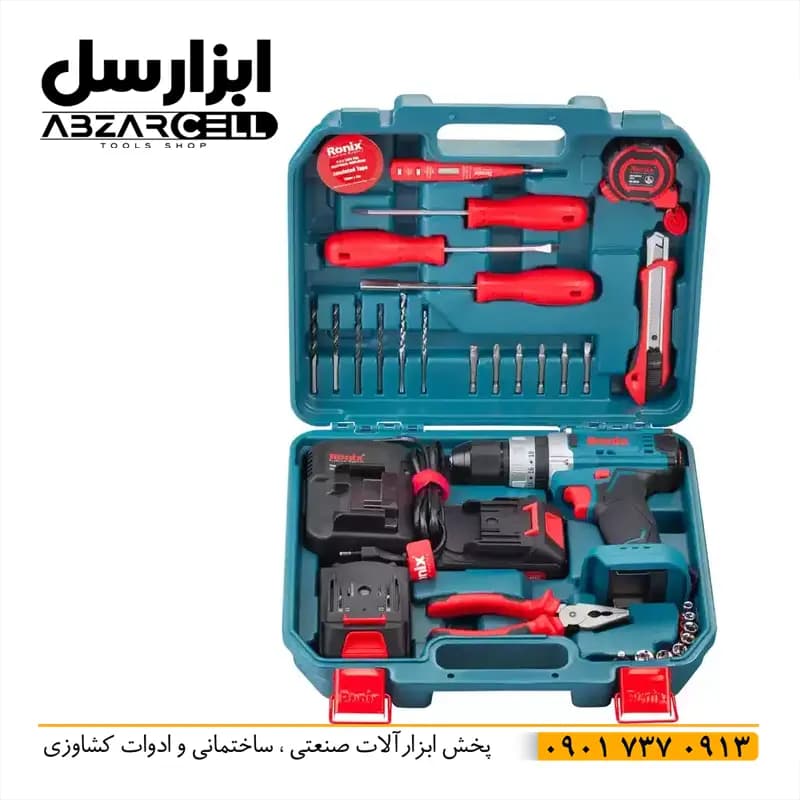 دریل شارژی چکشی رونیکس RS-8615| مجموعه 33 عددی| اصل| ضمانت 12 ماه| سه حالته — تصویر ۲