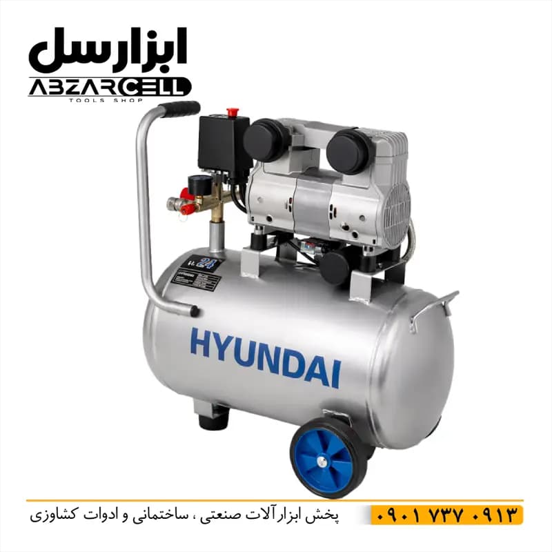 کمپرسور سایلنت 25 لیتری هیوندای hp-1025 | اصل| ضمانت 12 ماه — تصویر ۵