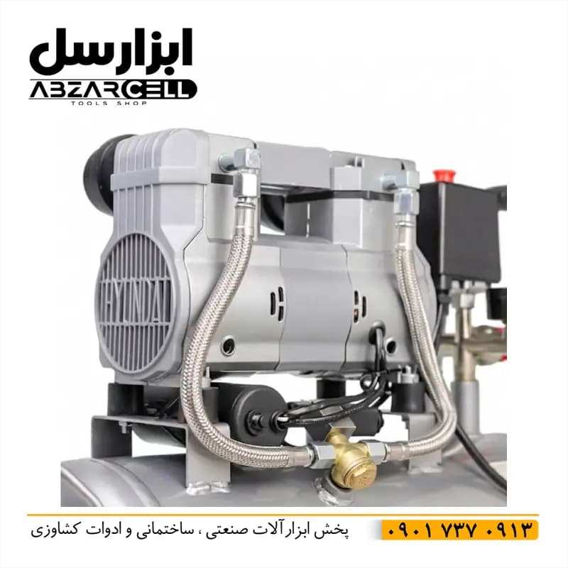 کمپرسور سایلنت 25 لیتری هیوندای hp-1025 | اصل| ضمانت 12 ماه — تصویر ۴