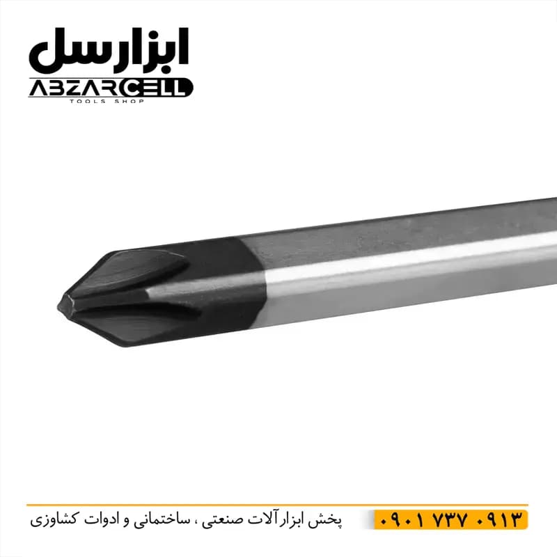 پیچ گوشتی ضربه خور چهار سو رونیکس مدل RH-2965 | نوک آهنربایی| پوشش اکسید سیاه در نوک — تصویر ۳