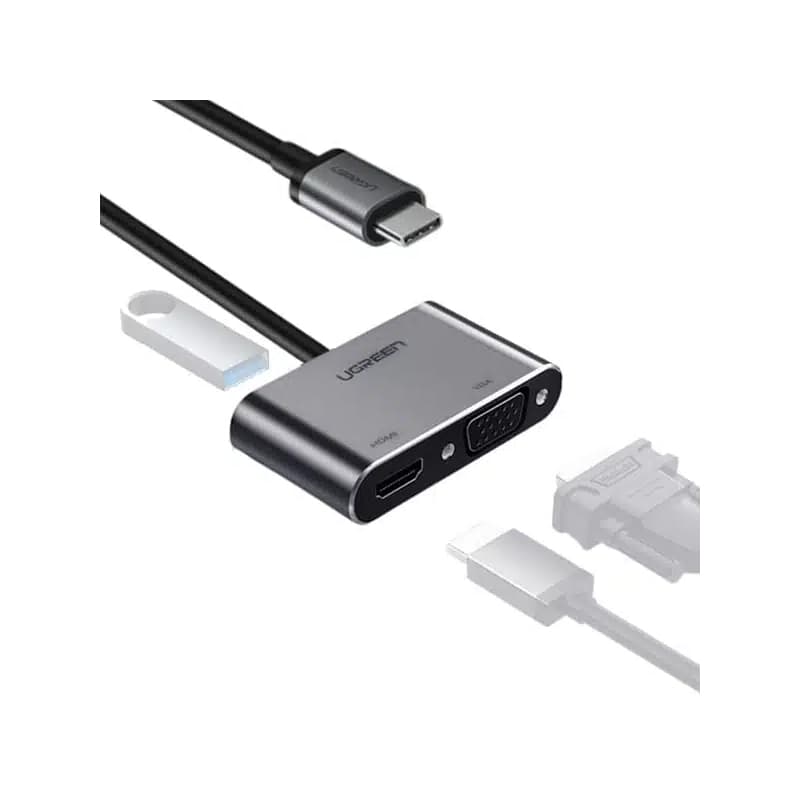 تبدیل USB-C به HDMI و VGA و USB 3.0 یوگرین مدل CM162 — تصویر ۵